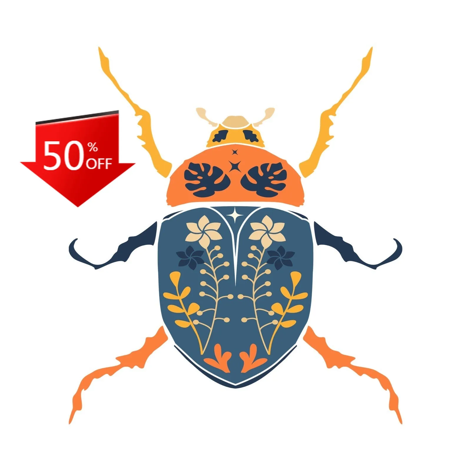 

Beetle Boho Shabby Bug Cool Car Laptop Window Bumper Waterproof Vinyl Decal Sticker Unique Unique Aesthetic Funny Cute