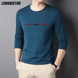 95% Cotton Top Quality Designer New Brand Logo Mens t Shirts Fashion soft 2023 Trending Long Sleeve Tops Casual Men Clothes