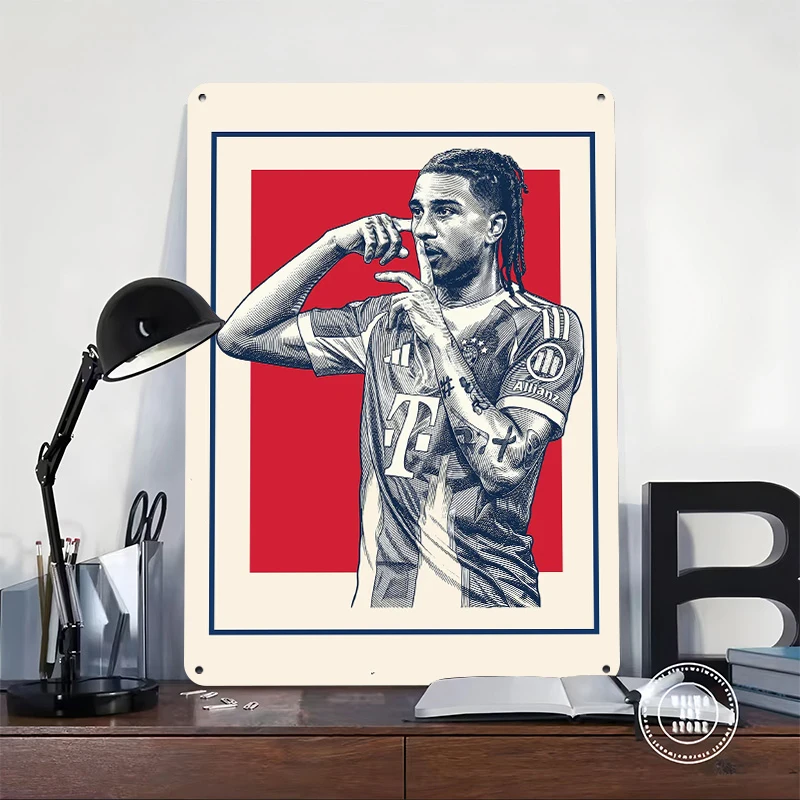 Michael Olise Football Player Metal Poster Customized Wall Art Retro Vintage Metal Signs for Man Cave Home Decoration Ornaments