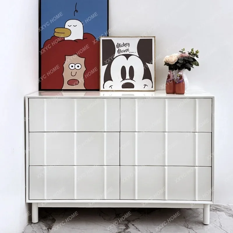 XXFactory Direct   Household home cream wind storage foyer cabinet modern simple chest cabinet