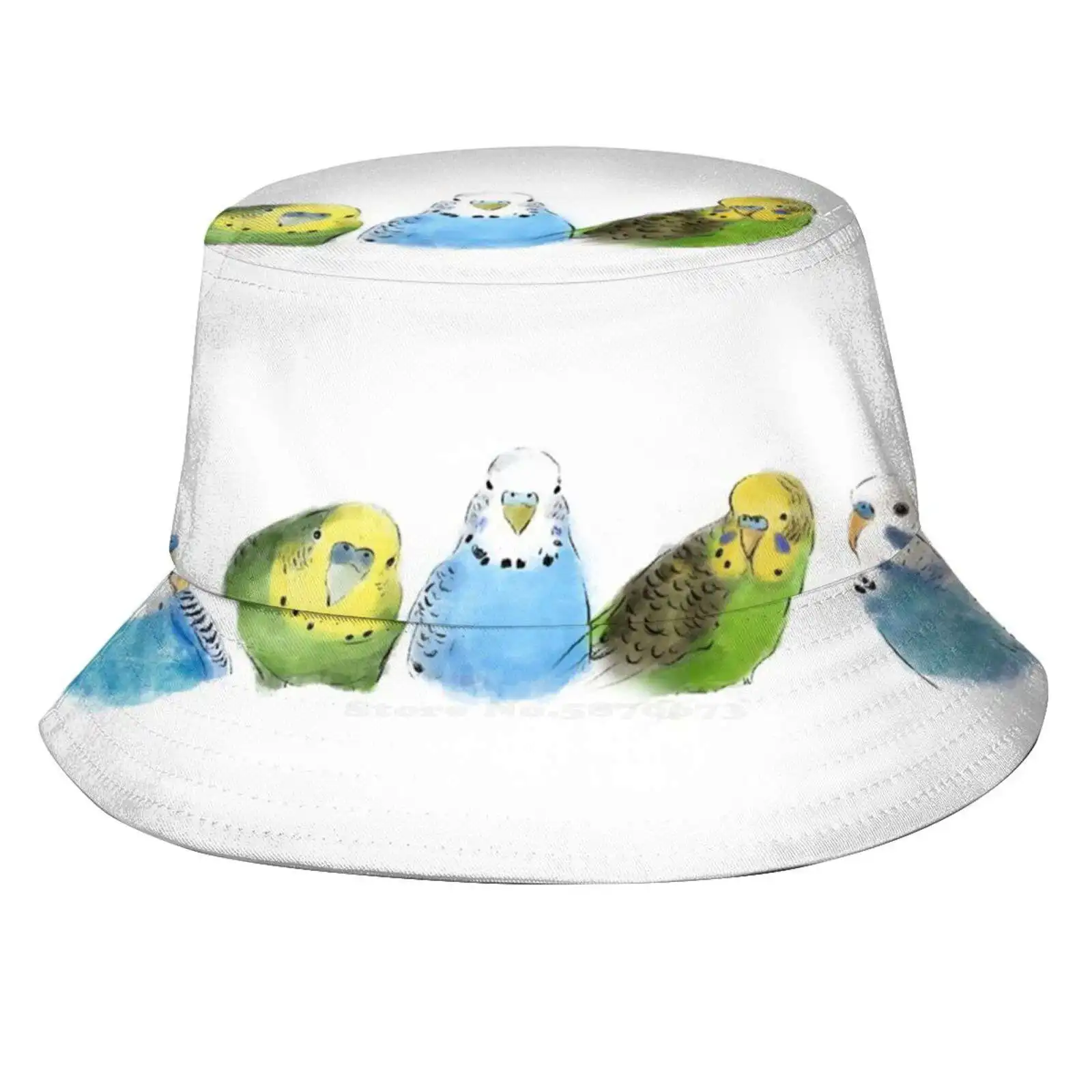 

Budgie Fisherman'S Hat Bucket Hats Caps Wellensittich Papagei Bird Parrot Loro Parakeet Budgerigar Budgie Periquito Perruche