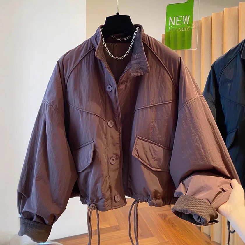 เสื้อแจ็คเก็ตผ้าควิลท์สไตล์เกาหลีสำหรับผู้หญิง - รุ่นบางเบาปี 2026 ติดกระดุมด้านหน้า