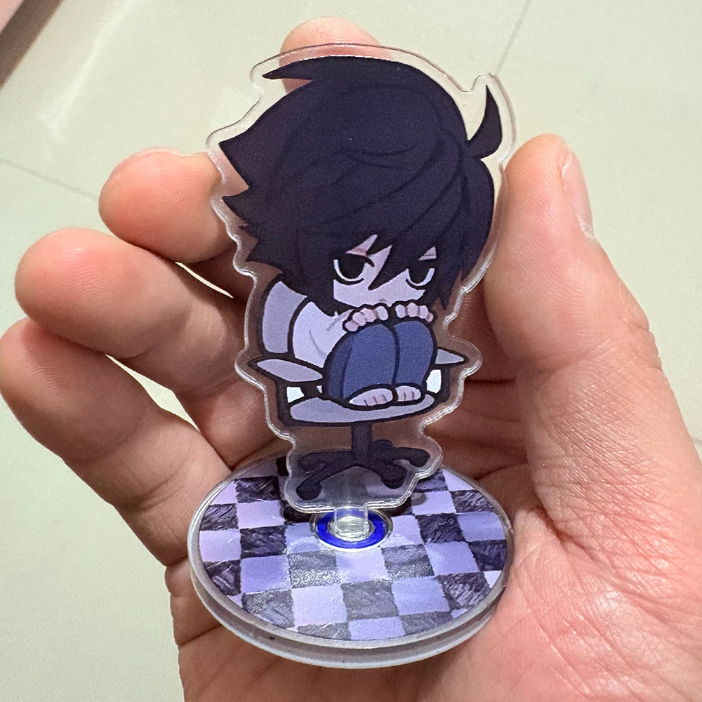 Anime Death Note L·Lawliet Acrylic Rotatable Stand Q-version Figure Standing Plate Desktop Ornament Cosplay Props for Fans Gifts image 4