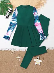 2026 Girls Swimsuit Long Sleeve Beach Dress & Pants Kids Swimwear Female Children's Bathers Bathing Swimming Swim Suit Beachwear
