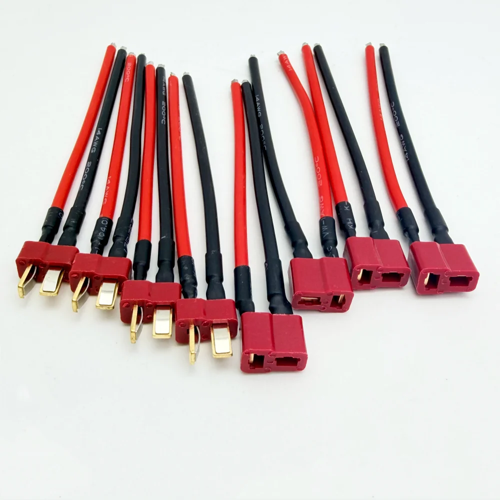 4Pcs Deans T Plug Male/Female Connector 14AWG Soft Silicone Wire for RC Lipo Battery Expand Connect Cable Wholesale