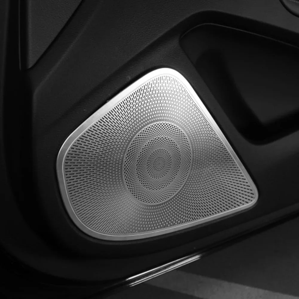 باب السيارة غطاء مكبر الصوت ل Genesis G70 الفولاذ المقاوم للصدأ الداخلية صب الديكور مكبر الصوت لوحة ملصقات اكسسوارات السيارات #5