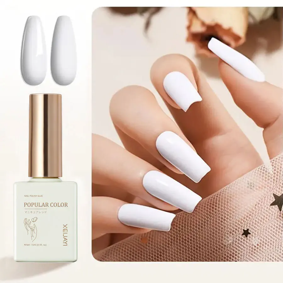 Black White Gel Nail Polish, Custom Solid Color UV Gel,15ml High‑Pigment Soak‑Off Gel for Salon & DIY Manicure