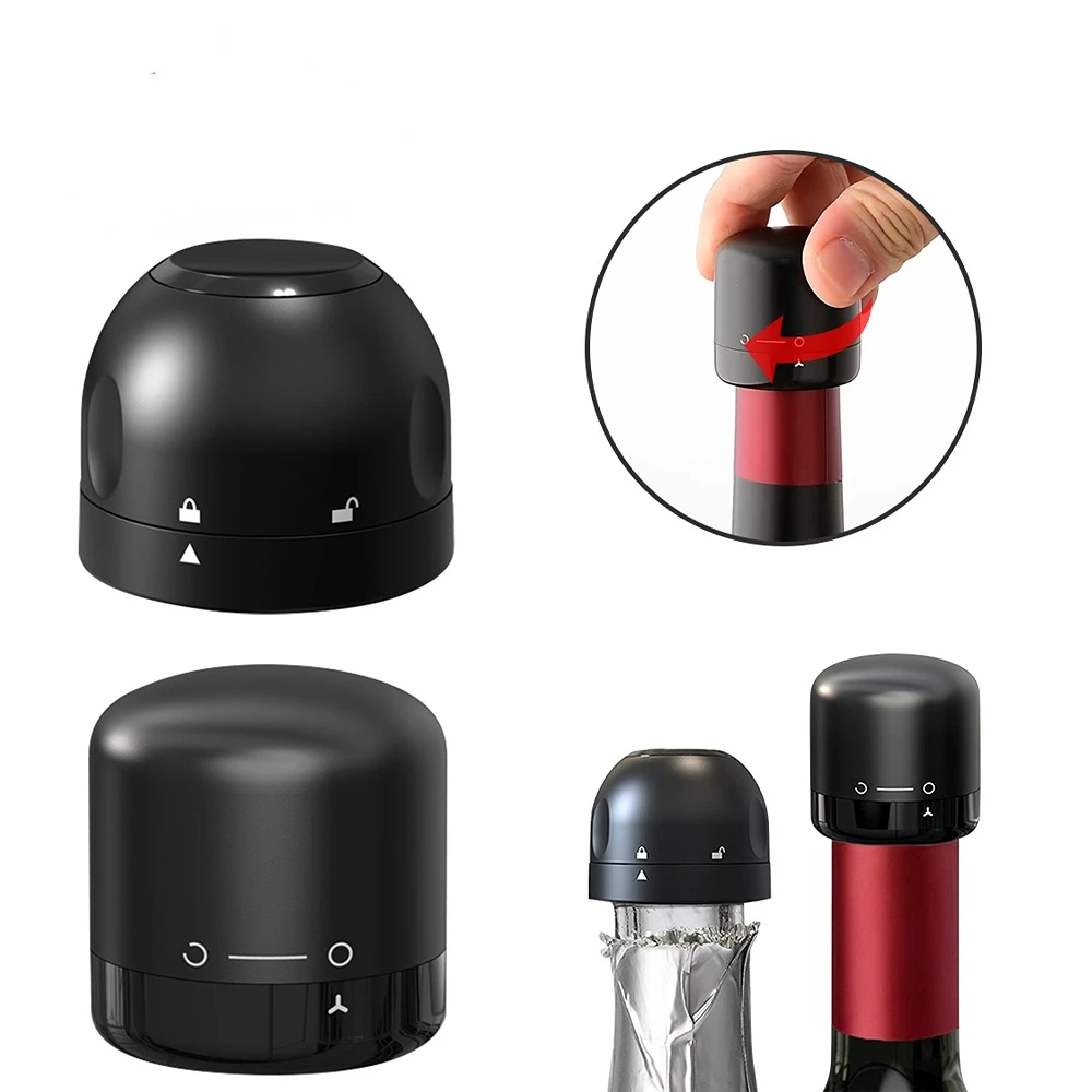 Pack Vacuum Red Wine Bottle Cap Stopper Silicone Sealed Champagne Leak-proof Retain Freshness Wine Plug Gift for Wine Lovers