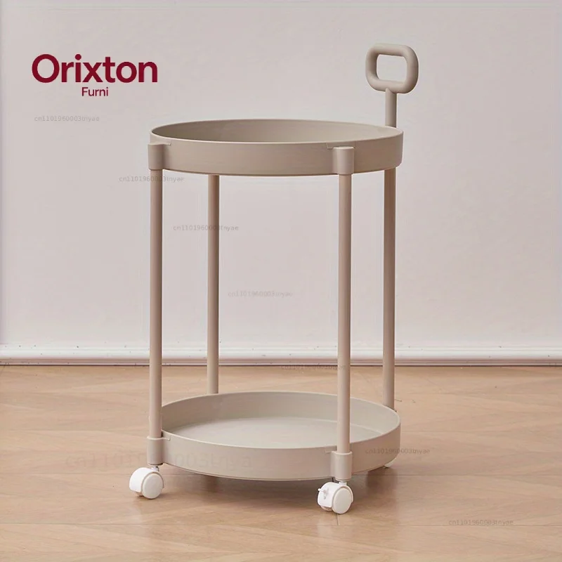Elegant 2-Tier Side  with Wheels - Trolley Table in Living Room|Simple Sofa Table with Handle|Easy To Move Coffee
