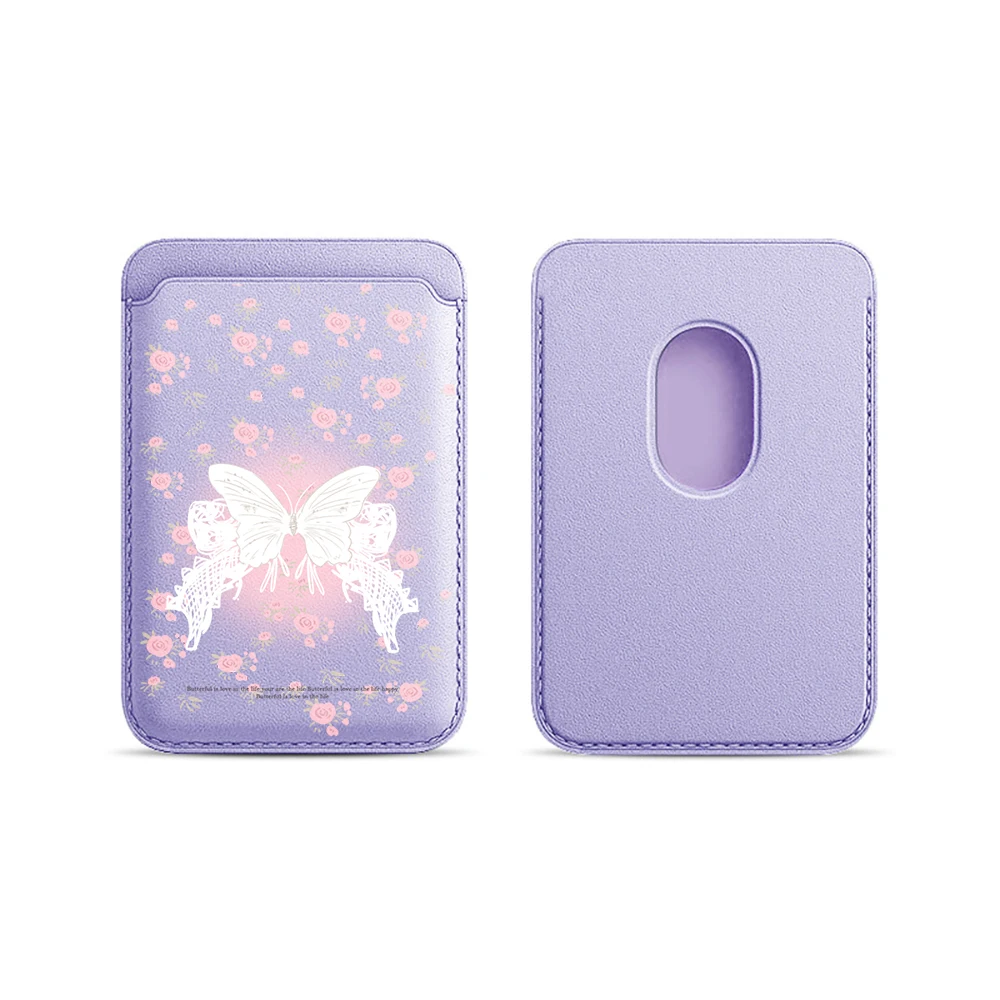 Bow Flower INS Leder-Kartenetui Handyhülle Kartenhalter für Magnetische Hülle Geeignet für alle iPhones für Magsafe Karten-Handytasche – Detail 8