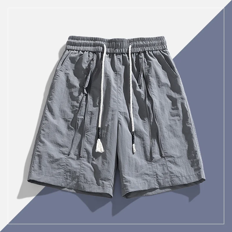 2024 New style summer men's Shorts Men fashion beach seaside casual shorts mesh Sports Shorts quarter pants full size M-5XL