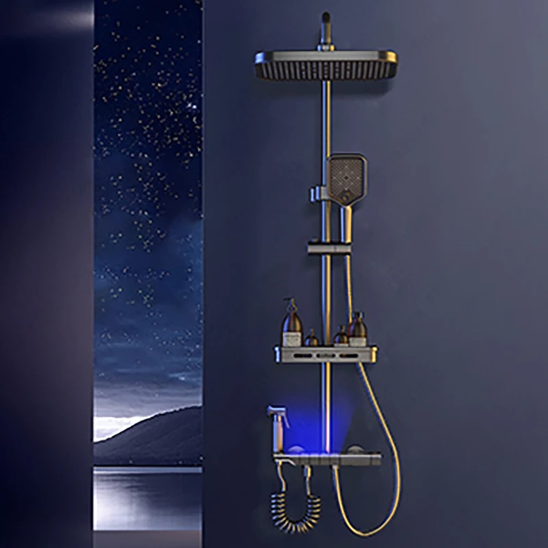 

Height Adjustable Shower System Multi Modes Shower Set Square Shower Spray Pressurized Shower Head Combo New Bathroom Accessory