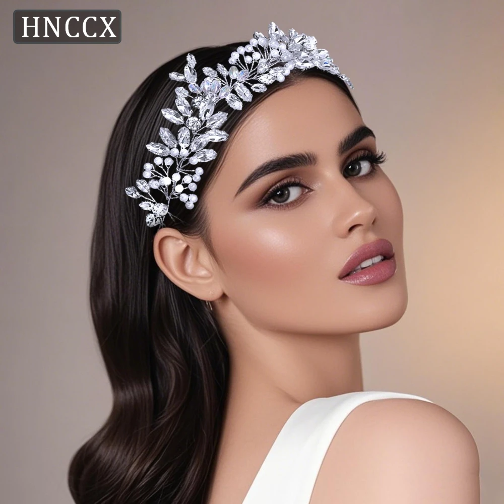 

HNCCX Wedding Bridal Headpiece Rhinestone Headband Pearl Bride Hair Accessories Bridesmaid Hair Band Jewelry Hairwear CP874
