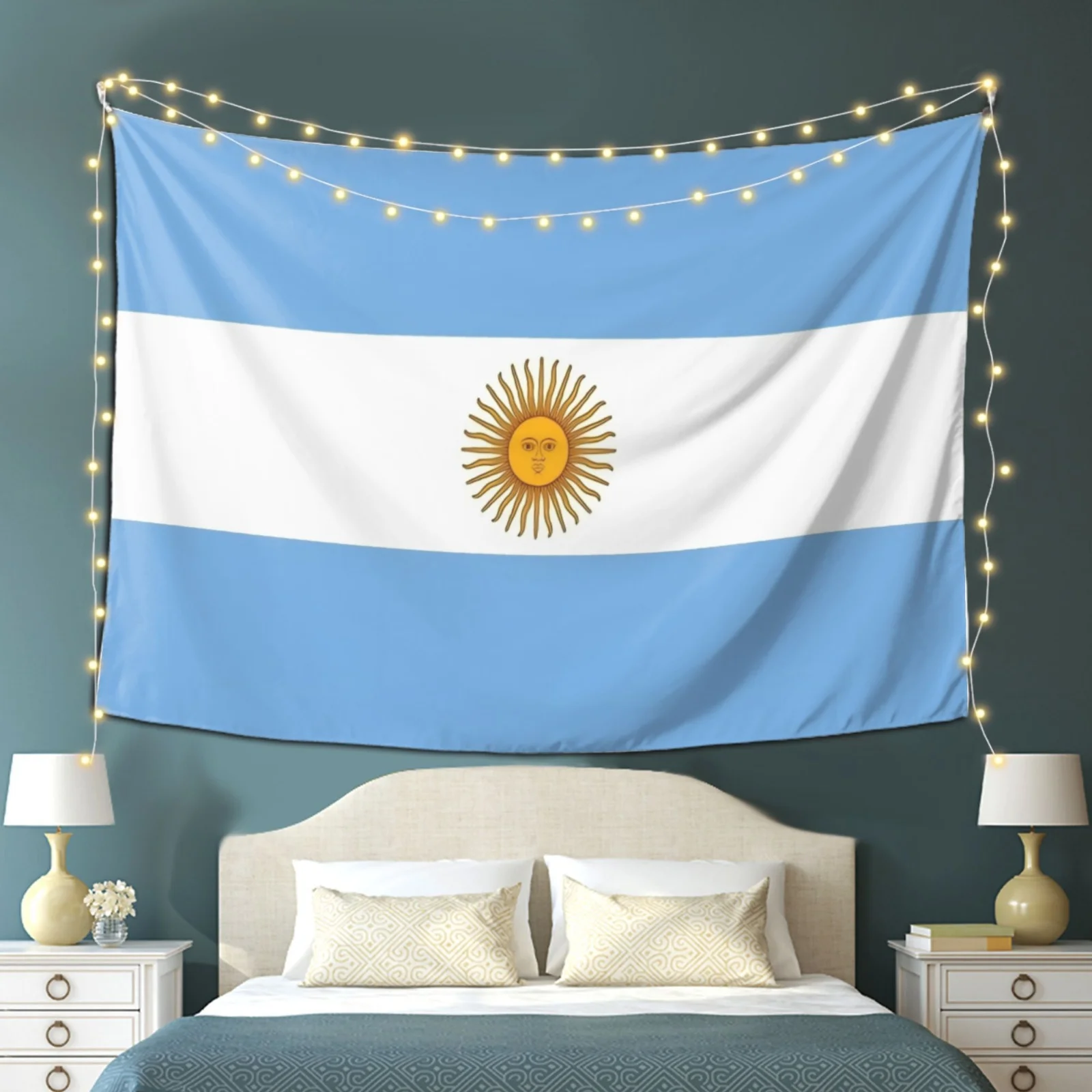 Argentina Flag Decorative Blanket Fade Resistant for Bedroom Dorm Live Photography Backdrop Ideal Gift