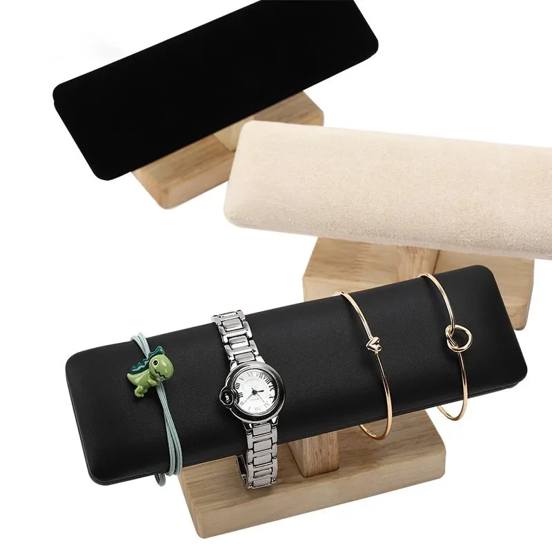 New T-Bar Vintage PU Leather / Velvet Bracelet Chain Watch  Rack Jewelry Organizer Hard Display Stand Holder Size