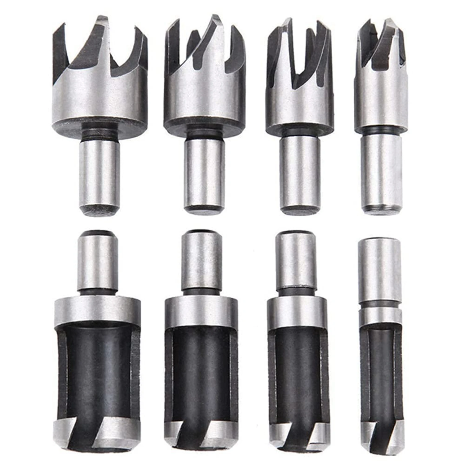 High-Quality Versatile 8-Piece Essential Wooden Plug Drill Bits Set for Precise Woodworking Projects. Round Claw Type Cylindrica