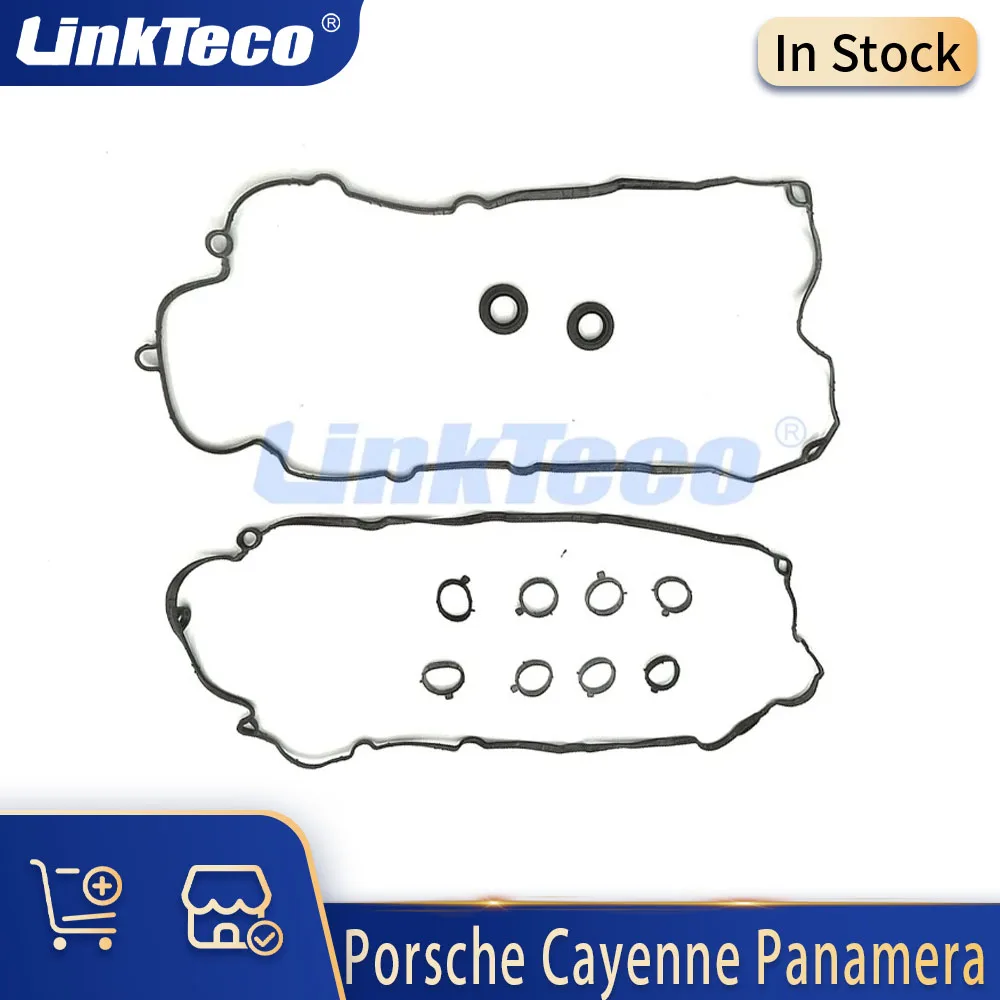 Car Engine Valve Cover Gasket Set for 2008-2014 Porsche Cayenne Panamera Turbo 4.8T V8 94810593601 94810593501 94811014601