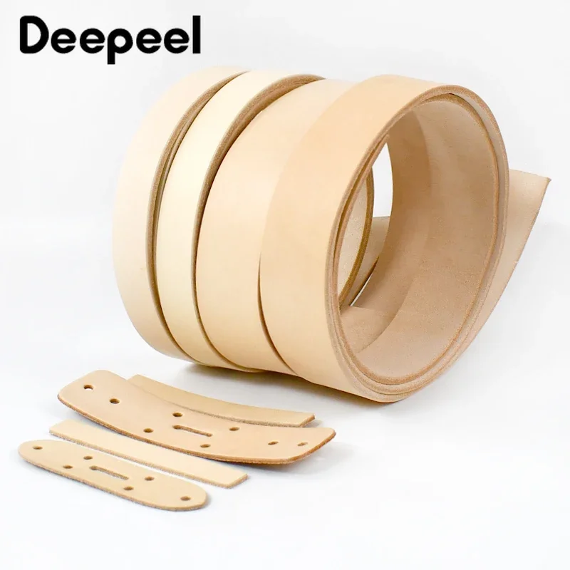 1P Deepeel 18-38mm Wide Belt First Layer Cowhide Headless Pin Buckle Belts for Men Women Genuine Leather Vintage Waistband Part