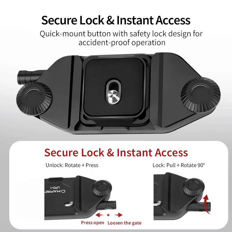 XILETU Cimapro حقيبة الظهر مشبك الكاميرا العالمي Arca السويسرية الإفراج السريع لوحة لكاميرا DSLR سوني نيكون خالية من المتاعب