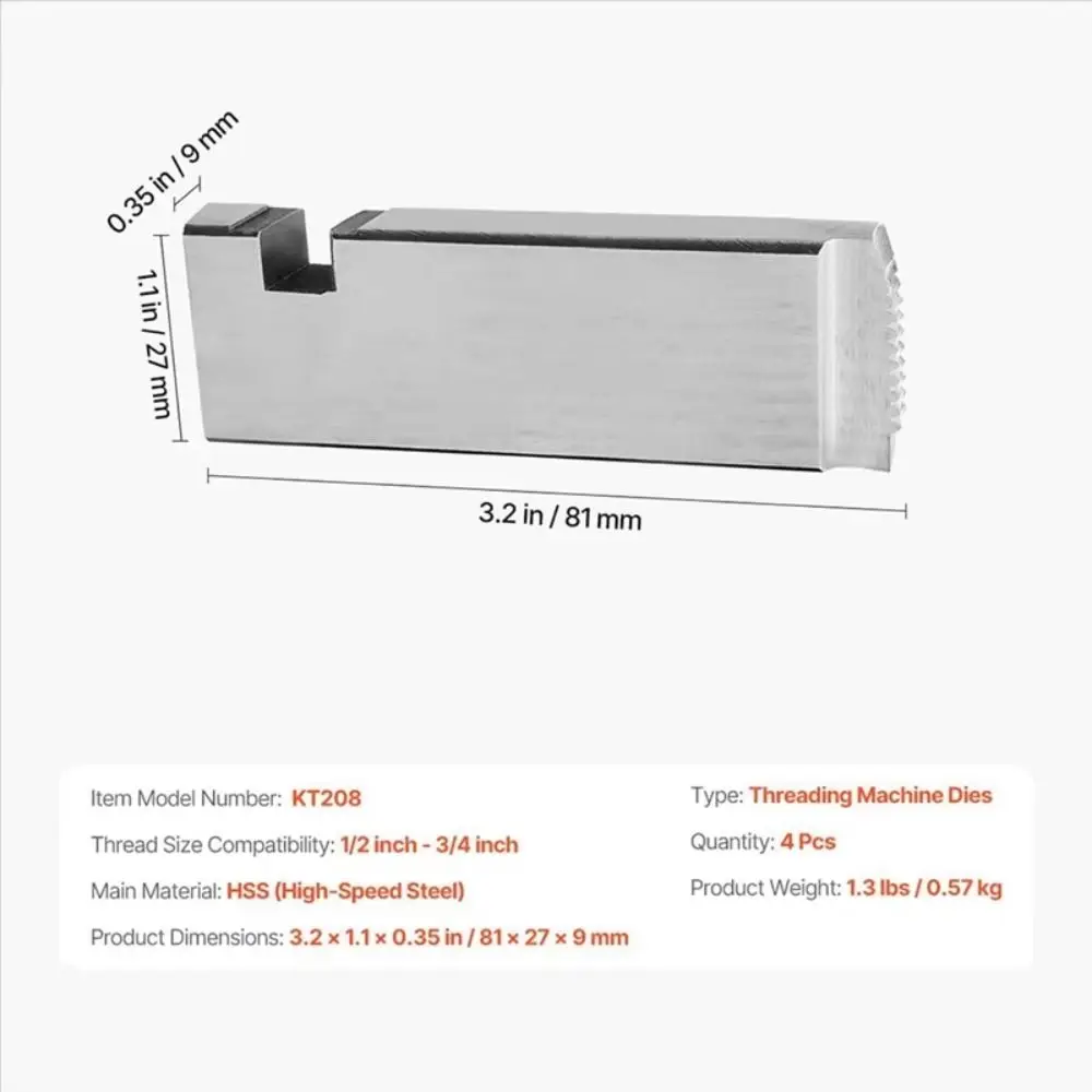Fast Pipe Preparation 47770 Pipe Threader Set Durable High-quality Universal Die Heads Threader Tool Efficient Alloy Steel