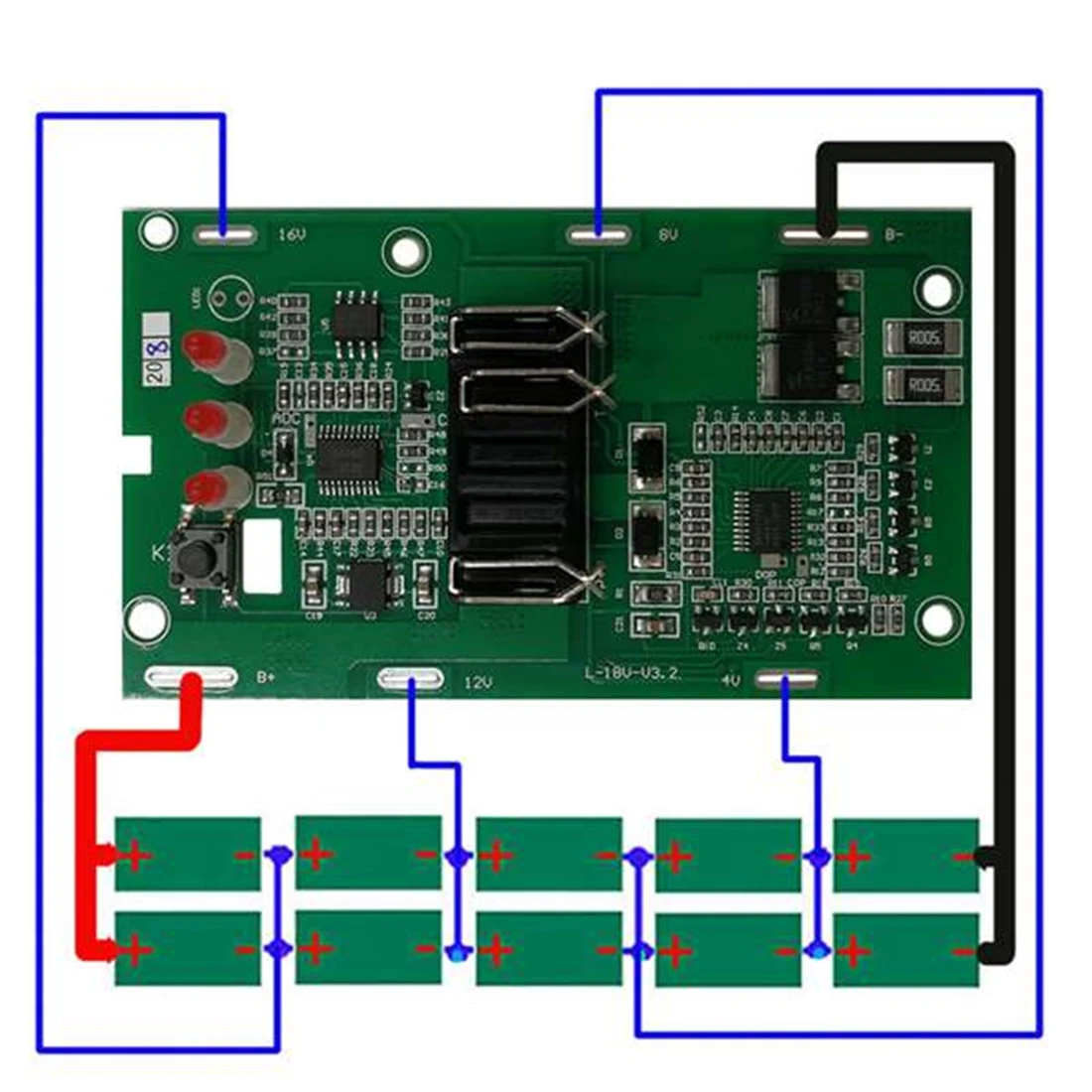 Nieuwe 2 stuks RISE- 4511396   Li-Ion Batterij Opladen Bescherming Printplaat Printplaat voor Einhell Power X-Change 18V 20V Lithium