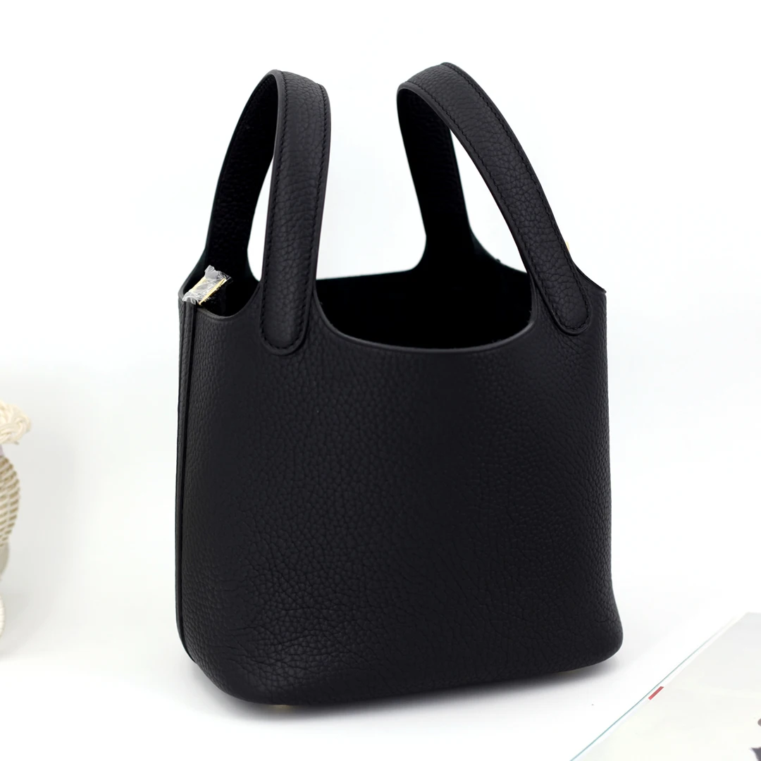 Golden Hardware Vegetable Basket Bucket Bag TC Genuine Leather Top Layer Cowhide Wax Sewing Women\'s Handbag Fashion