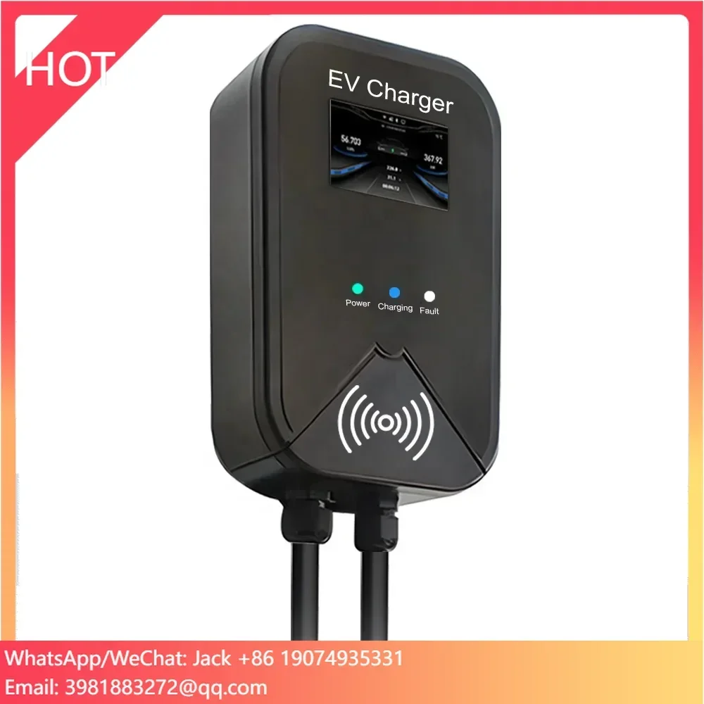 AC Charger EV 22KW 32A Wall Box Type 1 & 2 EV Charging Station With 5 Meter TPU Cable