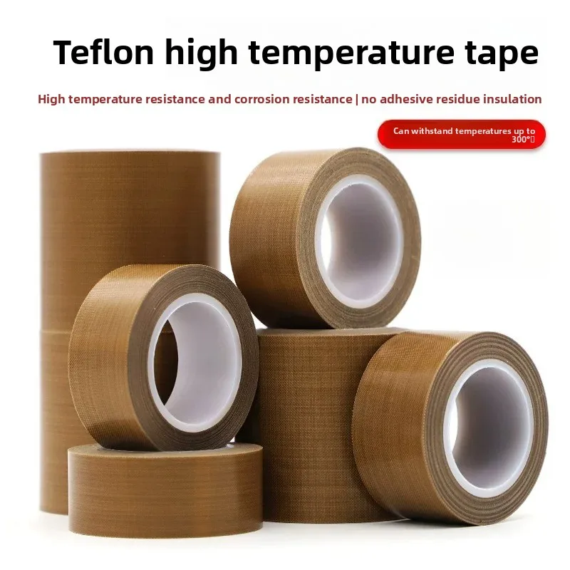 10M PTFE High Temperature Resistant Tape 300 °C Heat Insulation Adhesive Sealing Machine Self-adhesive Waterproof Tape