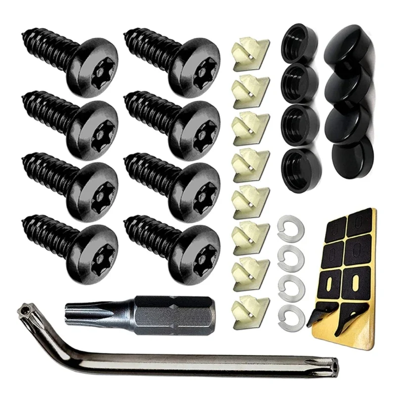 Upgraded License Plate Screws Set Convenient License Plate Fasteners set Efficient License Plate Fasteners set for Car D7YA