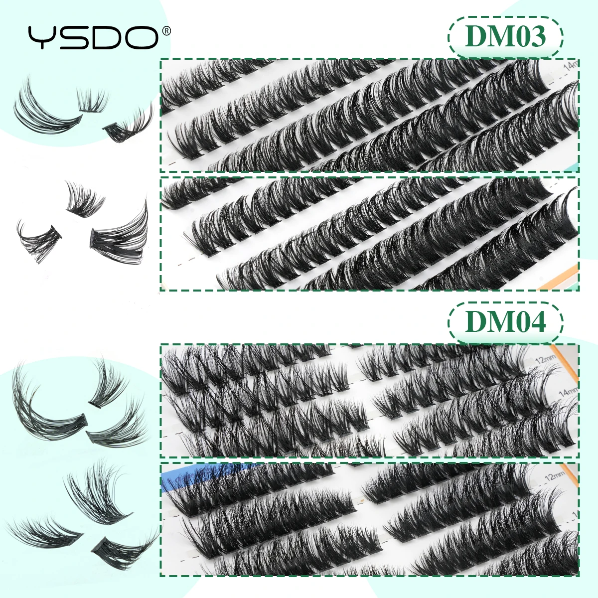YSDO DIY Einzelwimpern D-Curl Natürliche Wimpernverlängerung Volumen Weiche 3D Nerz Falsche Wimpern Wimpernbüschel Make-up Faux Cils – Detail 4