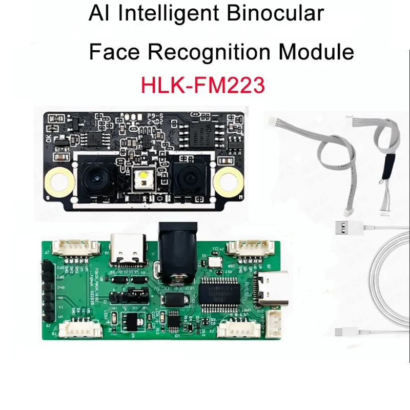 Hi-Link Face Recognition Module HLK-FM223/FM226 Intelligent AI Binocular Recognition Camera Live Detection Cat Eye Visible