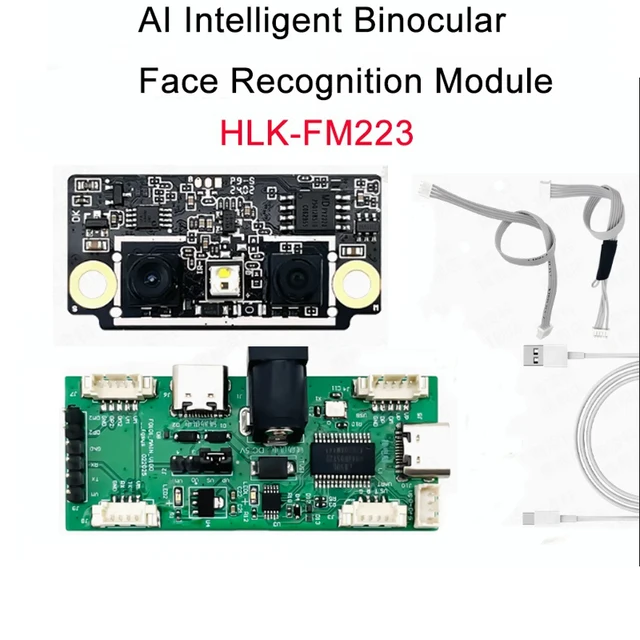Hi-Link Moduł rozpoznawania twarzy HLK-FM223/FM226 Inteligentna dwuokularowa kamera rozpoznawania AI Detekcja na żywo Widoczne kocie oko