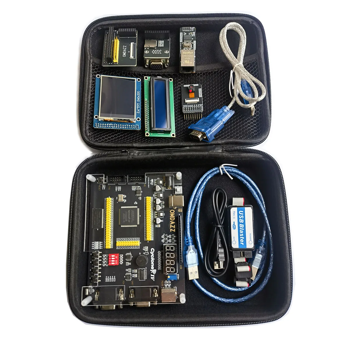 EP4CE6/EP4CE10 FPGA Development Board Kit with USB Blaster Programmer LCD VGA Ethernet Camera Modules & Carry Case