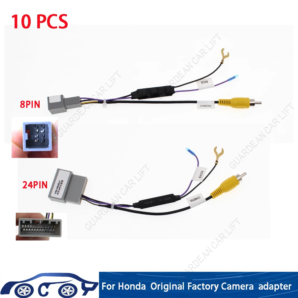 8/24Pin Car Audio Parking Wire Adapter Rear Camera Video Plug Converter Cable For Honda Original Factory Car Camera Video Output