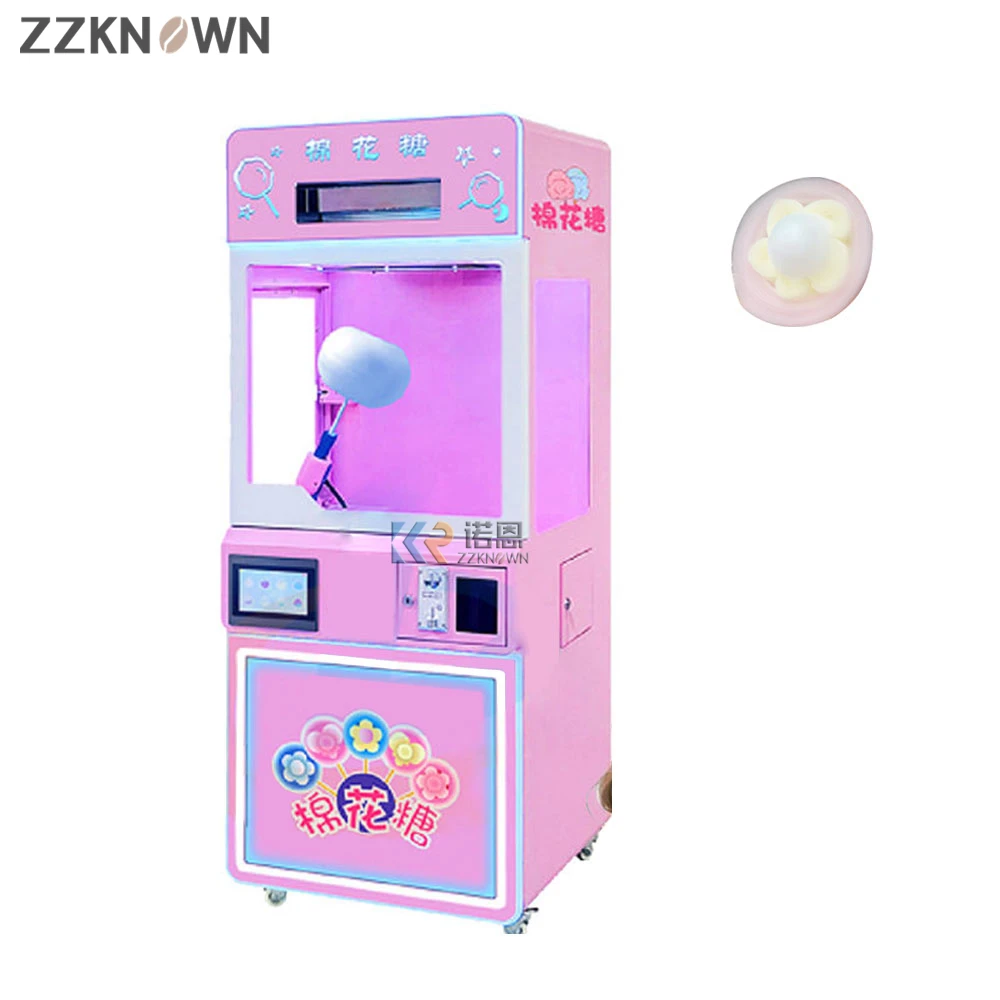 Automatic Robot Cotton Candy Vending Machine Automatic Sweets Colored Sugar Candy Floss Dispenser for kids