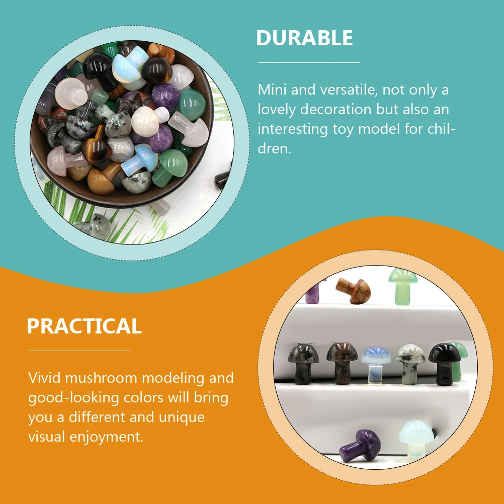 

10Pcs Mini Crystal Mushroom Sculptures Garden Ornament Bonsai Desktop Decoration Crystal Mushroom Sculptures Landscaping Decor