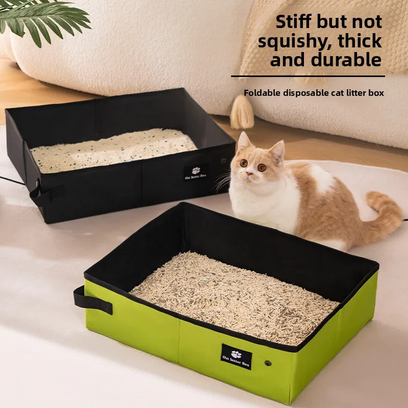 

New Simple Disposable Portable Cat Litter Box, Foldable for Outdoor Travel Toilet, Carrying Cat Litter Box, Cat Supplies