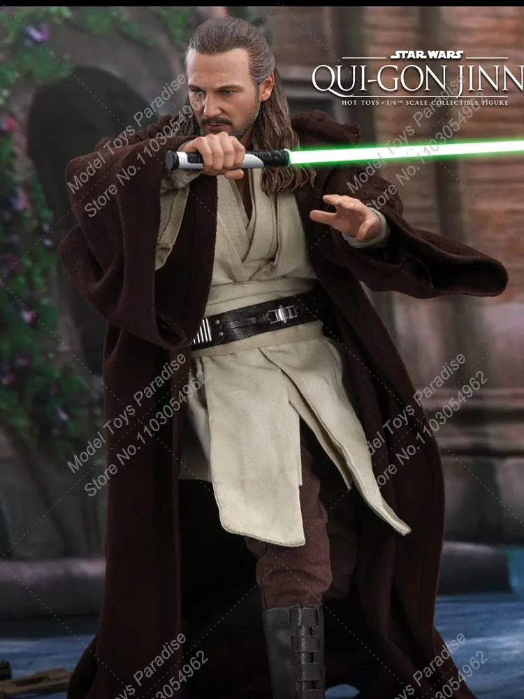 HOTTOYS HT MMS525 1/6 Scale Men Soldier Star Wars Qui-Gon Jinn Jedi Samurai Full Set 12inch Action Figure Collectible Toys Gifts