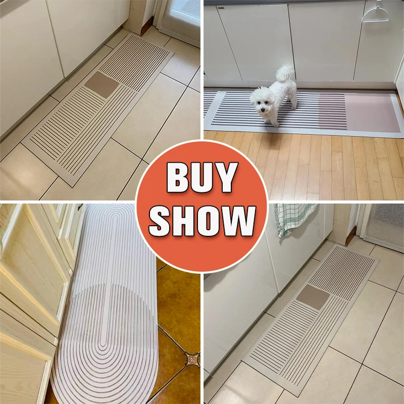 Super Absorbent Kitchen Floor Mat Non-slip Kitchen Rugs Diatomite Japanese Style Carpet Anti Slip Bathroom Entrance Doormat 주방매트