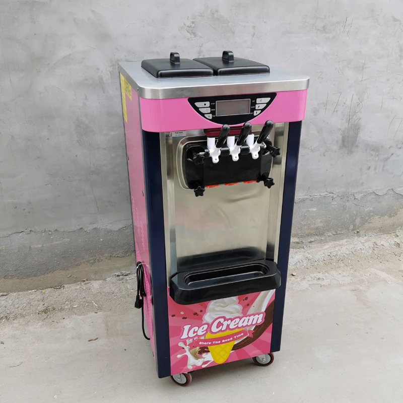 Ice Cream Making Machine Stainless Steel 2000W Desktop Type Small Automatic Home Commercial Double Storage Cylinder