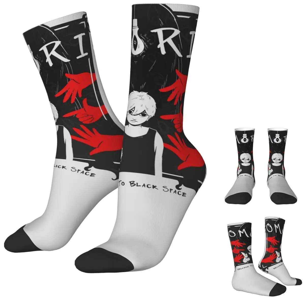 Omori-Calcetines antideslizantes para parejas, medias Vintage de juego de terror, suaves y cálidas, diseño de otoño