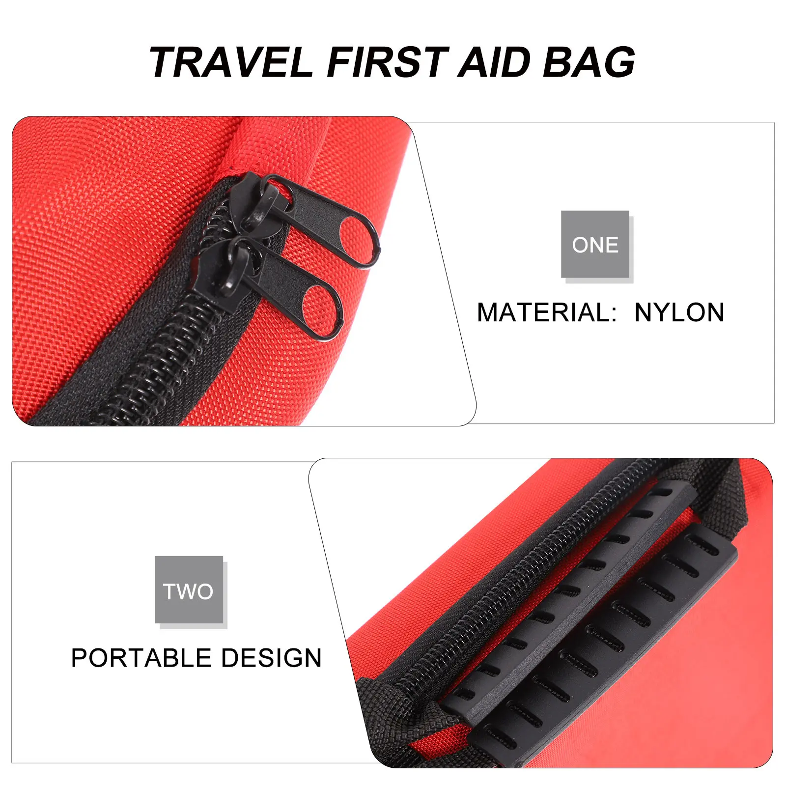Red Emergency Bag Storage Pouch Waterproof Portable First Aid Kit Family Travel Office Use Bag