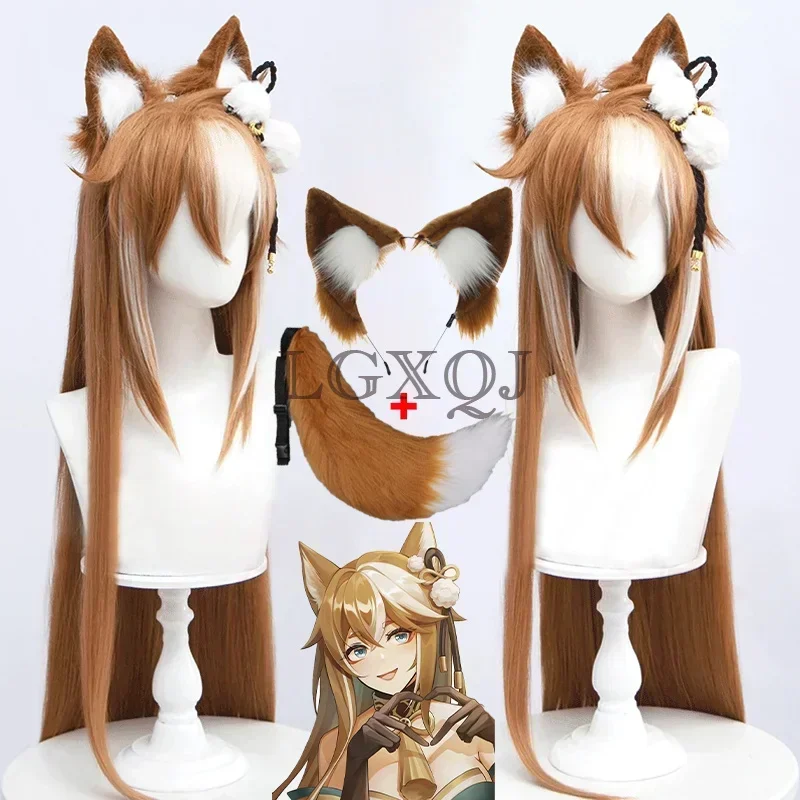 ملكة جمال هينا جينشين شعر مستعار تأثيري جينشين تأثير تأثيري جورو المرأة تأثيري ملكة جمال هينا الباروكات الدعائم الحرارة بيروكات صناعية + غطاء شعر مستعار