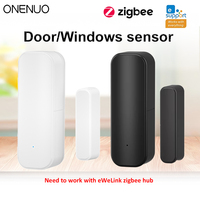 Zigbee Door Window Magnetic Sensor Open Closed Alarm Detector Ewelink APP work With Alexa Google Need Gateway Black White Color
