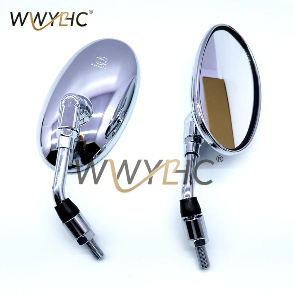 Motorcycle Rearview Mirror Modified 10 Positive Wire Universal Iron Rod Convex Reflector Electroplated Color Reversing Mirror