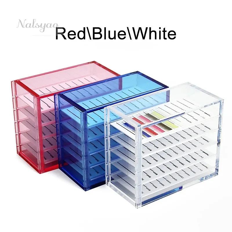 5 Layer Acrylic Eyelash Storage Box False Eyelash Organizer Tray Grafting Lash Display Case High Grade Flowering Lash Holder