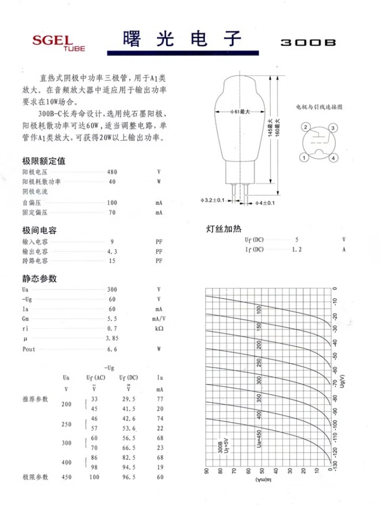 Shuguang 300b-98 Vacuümbuis Vervangt 300b 300ba 300b-98b 300bc 300bs 4300b Elektronenbuizenversterker Kit Diy Fabriekstest