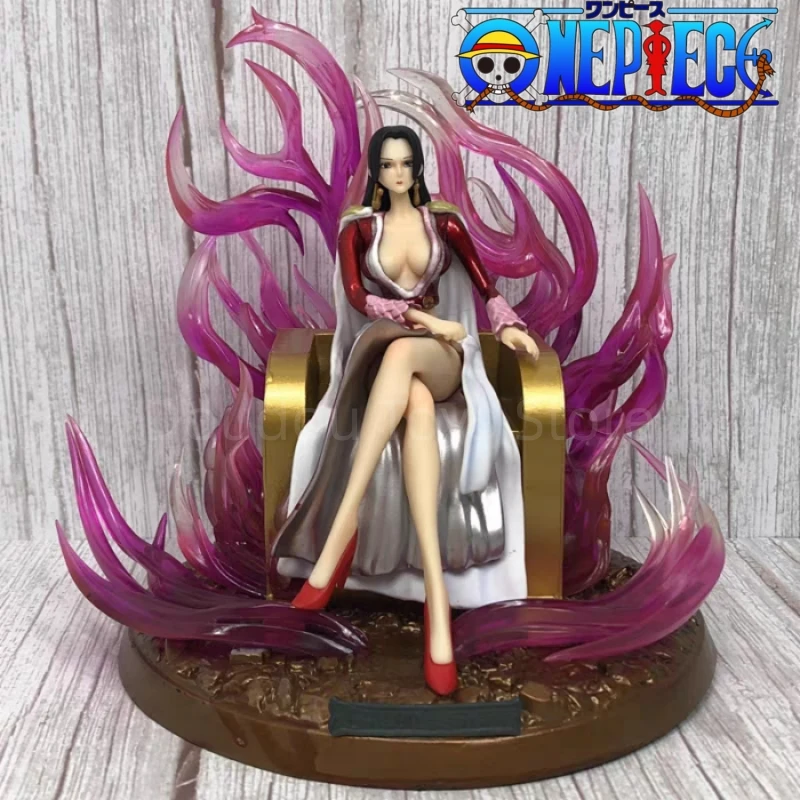 

18cm One Piece Anime Boa Hancock Figure Throne Empress Sitting Lady Action Figurine Pvc Model Delicate Decoration Statue Gifts