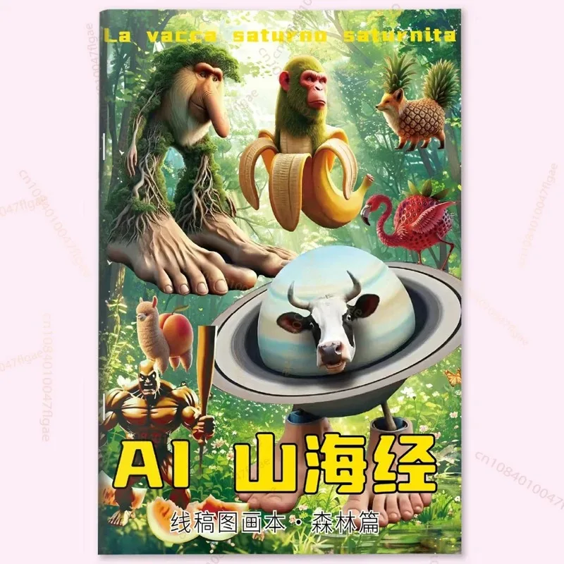 

Итальянские книжки-раскраски Brainrot, аниме-игра, Tung Tung, Sahur, раскраски, рисунки, канцелярские принадлежности, забавные фигурки Tralalelo Stick, подарок