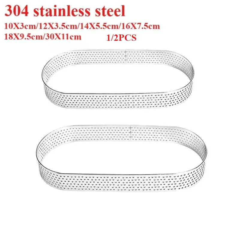 

Silver Oval 304 Stainless Steel Porous Cake Mousse Mold for French Dessert Fruit Pie Small Fruit Tarte Crust Quiche Cake Mold